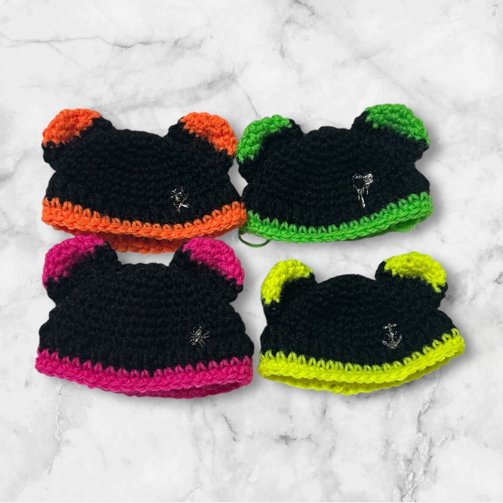 ネオンカラーくま耳帽子