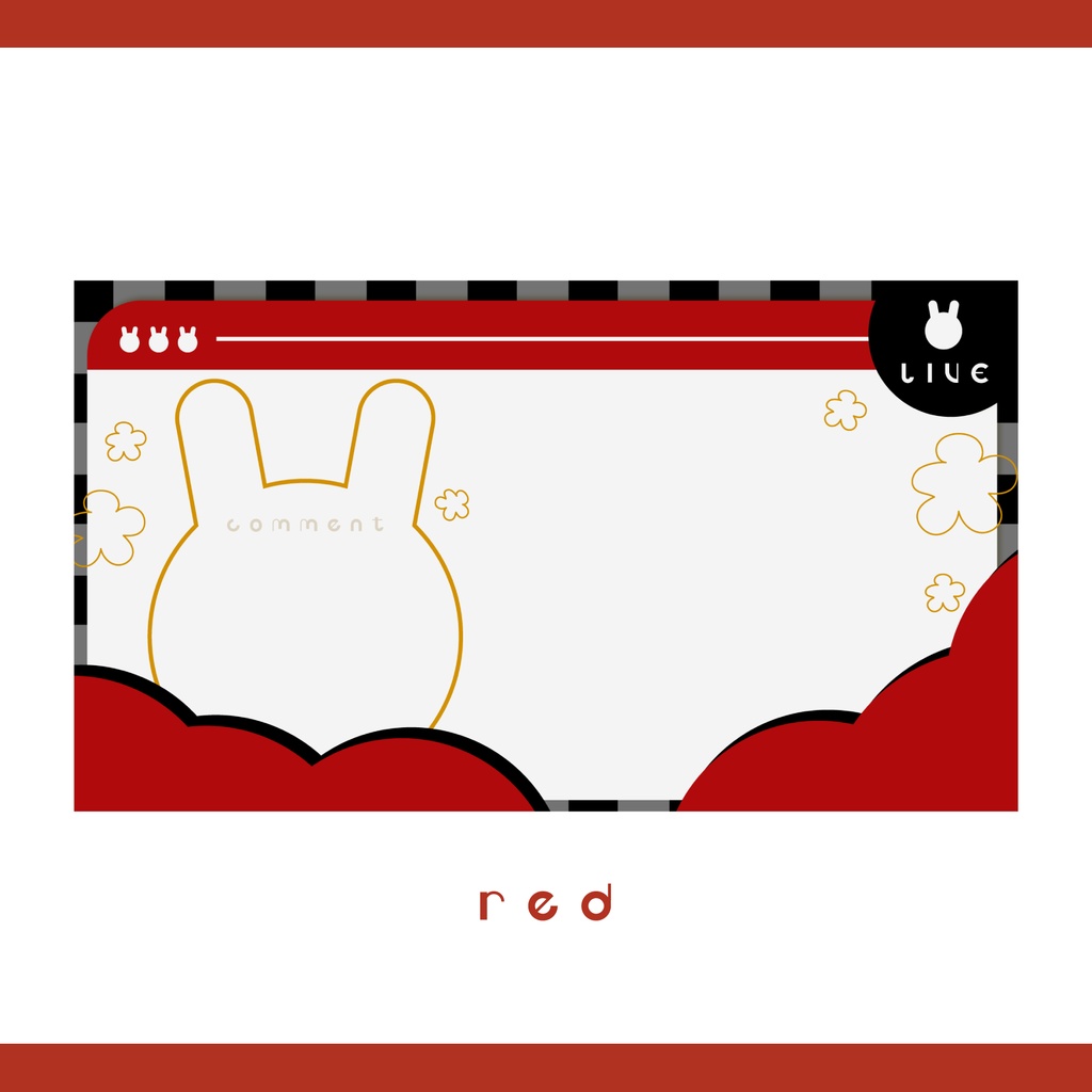 【無料】お正月配信にも使える!うさぎの♡シンプルでかわいい雑談配信画面