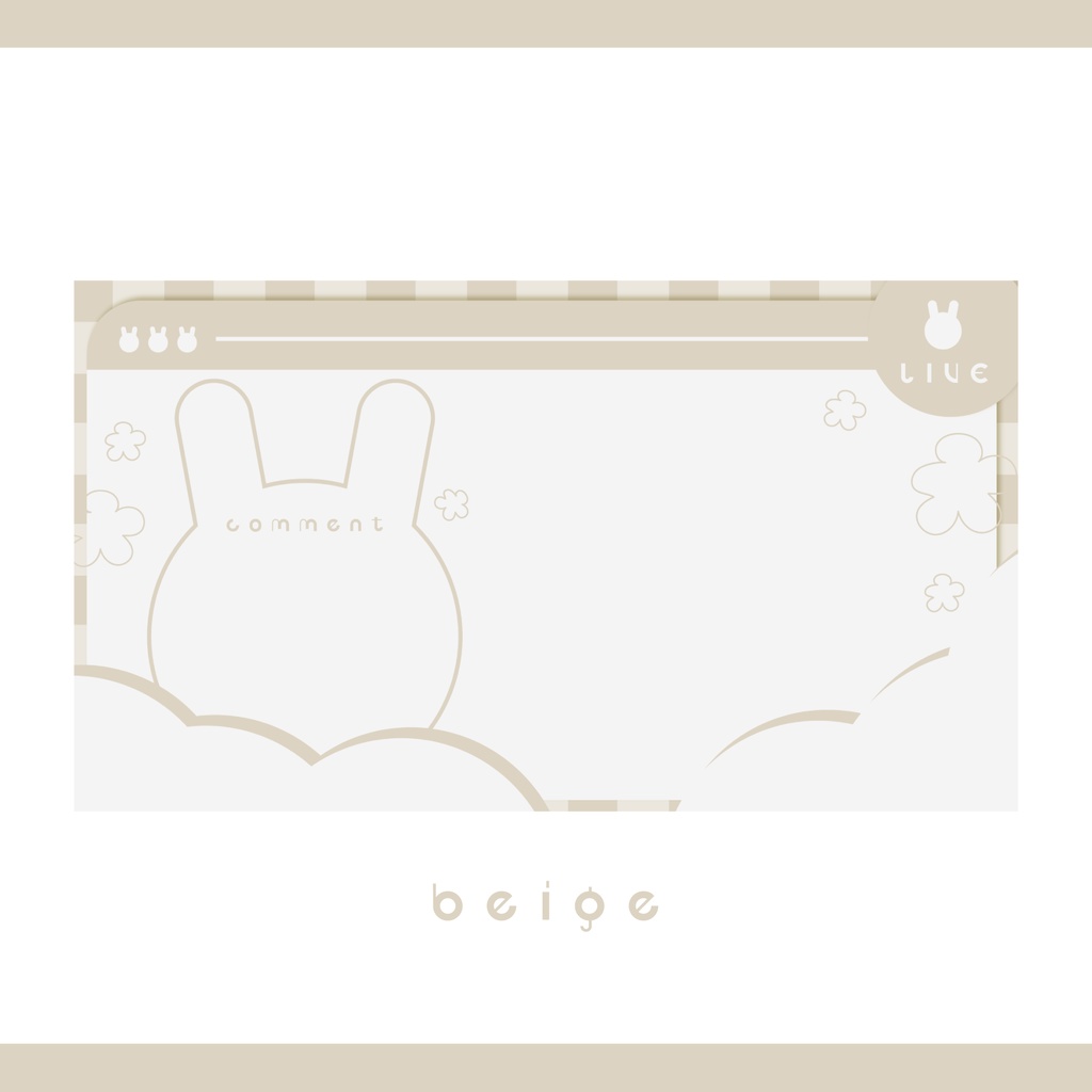 【無料】お正月配信にも使える!うさぎの♡シンプルでかわいい雑談配信画面