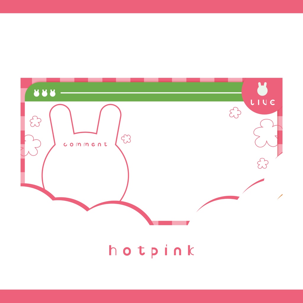 【無料】お正月配信にも使える!うさぎの♡シンプルでかわいい雑談配信画面