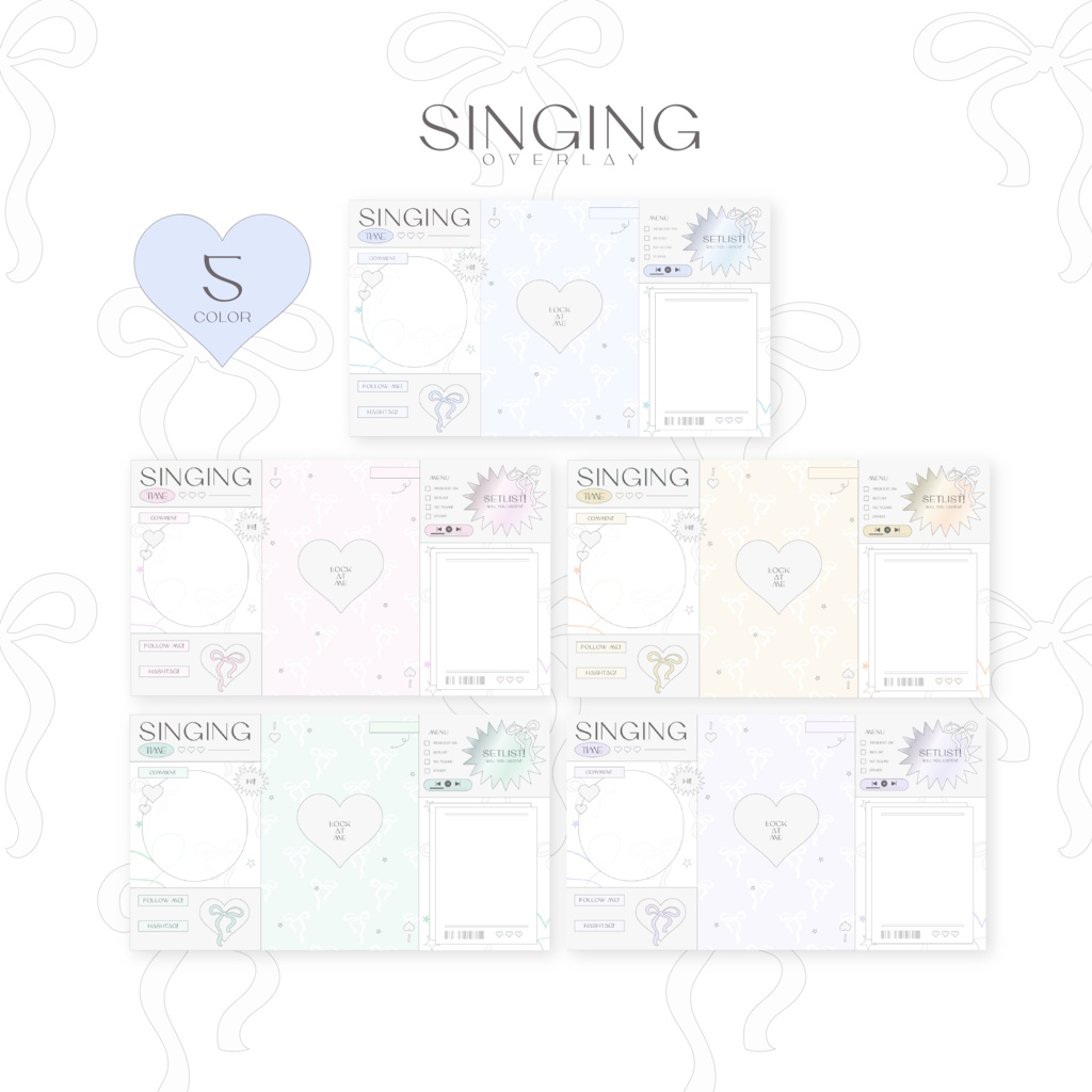 【全5色】動く.ᐟ バレエコアな歌枠配信画面୨୧