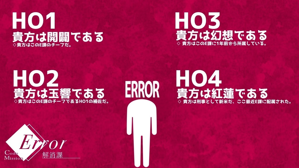 【CoCシナリオ】ErrorCodeMission