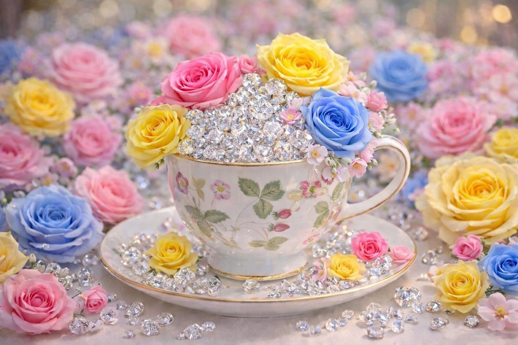 溢れるダイヤとバラ達　背景