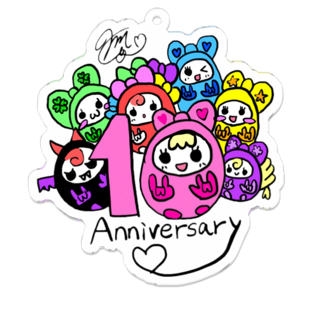 10Anniversary♡もちだるまアクリルキーホルダー