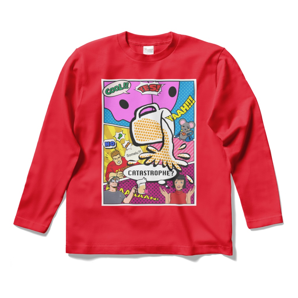 そめった長袖Tシャツ(Dangerous Red)