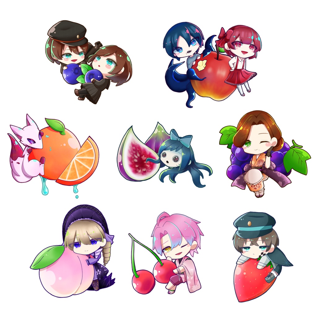 明正ドッペル　キャラクターステッカー　８種