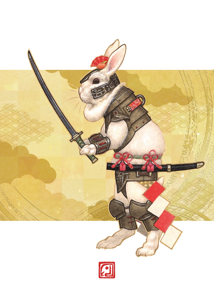 鏡餅の歩兵 ミニウサギ