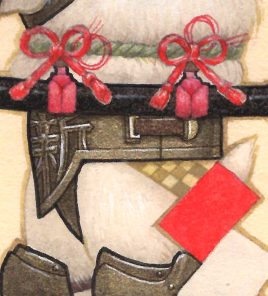 『鏡餅の歩兵 ミニウサギ』複製画