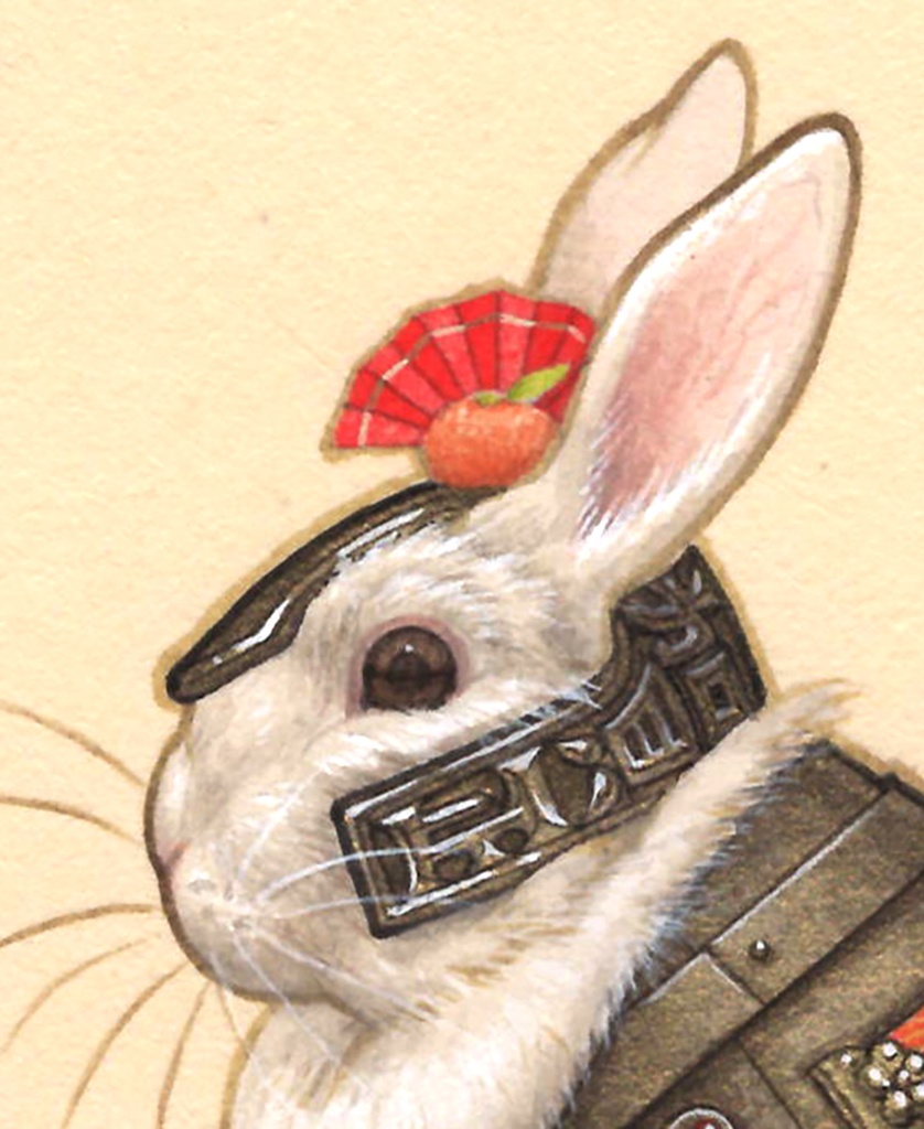 『鏡餅の歩兵 ミニウサギ』複製画
