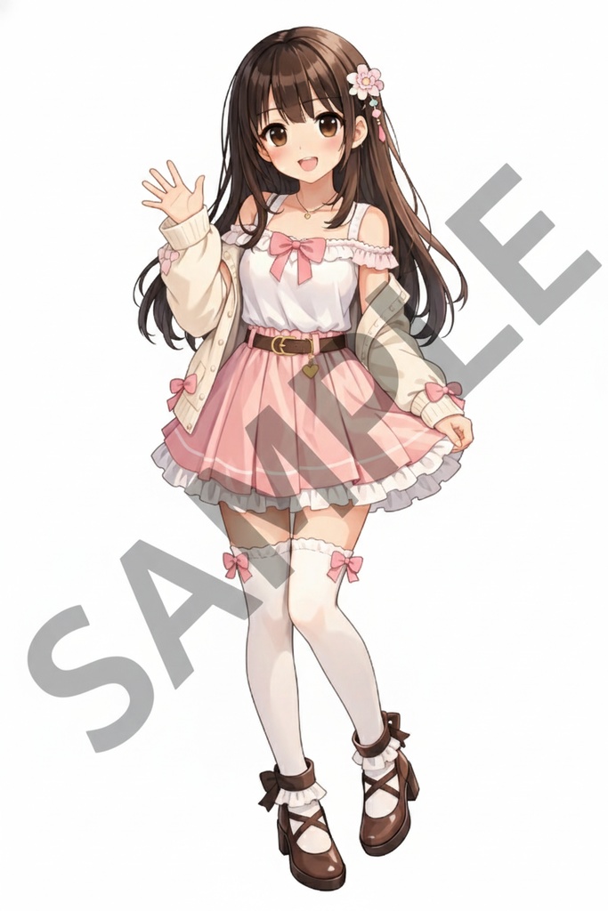 立ち絵 素材 女の子1 背景白、透過