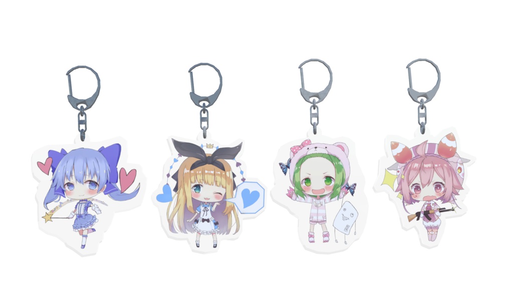 【VRChat用】にじさんじ ロリ組キーホルダー&缶バッジ3Dモデル
