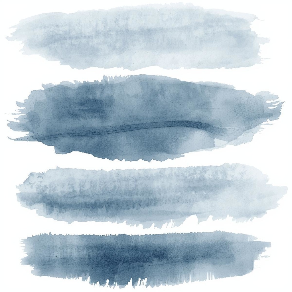 水彩絵の具 Brush Stroke シリーズ クリップアート(全15色)PNG背景透過