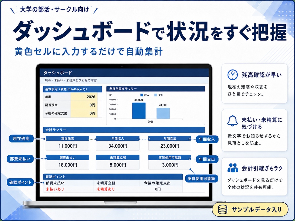 【無料】部活・サークル会計OS Lite|部費・収支をかんたん管理