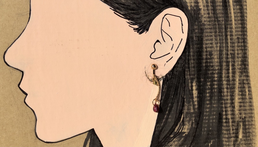 ザクロの欠片イヤリング