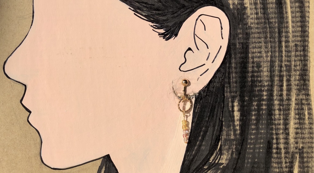 バイカラー イヤリング