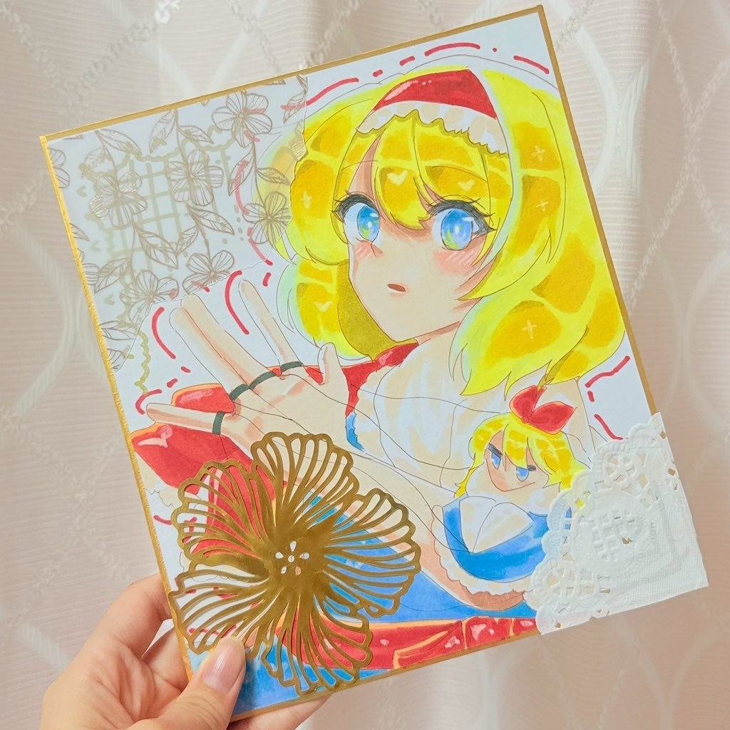 アリス・マーガトロイド コラージュ色紙 