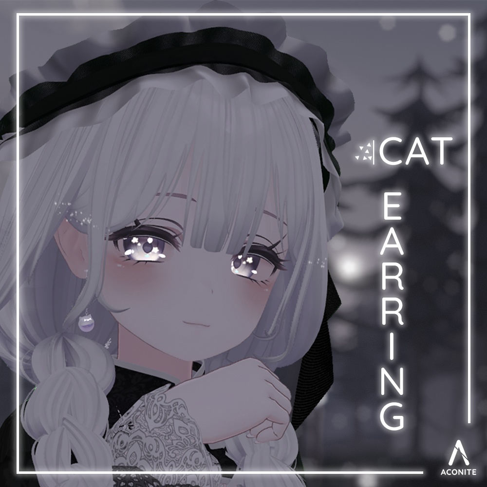 [3D Model] Cat Earring 猫イヤリング (PB)