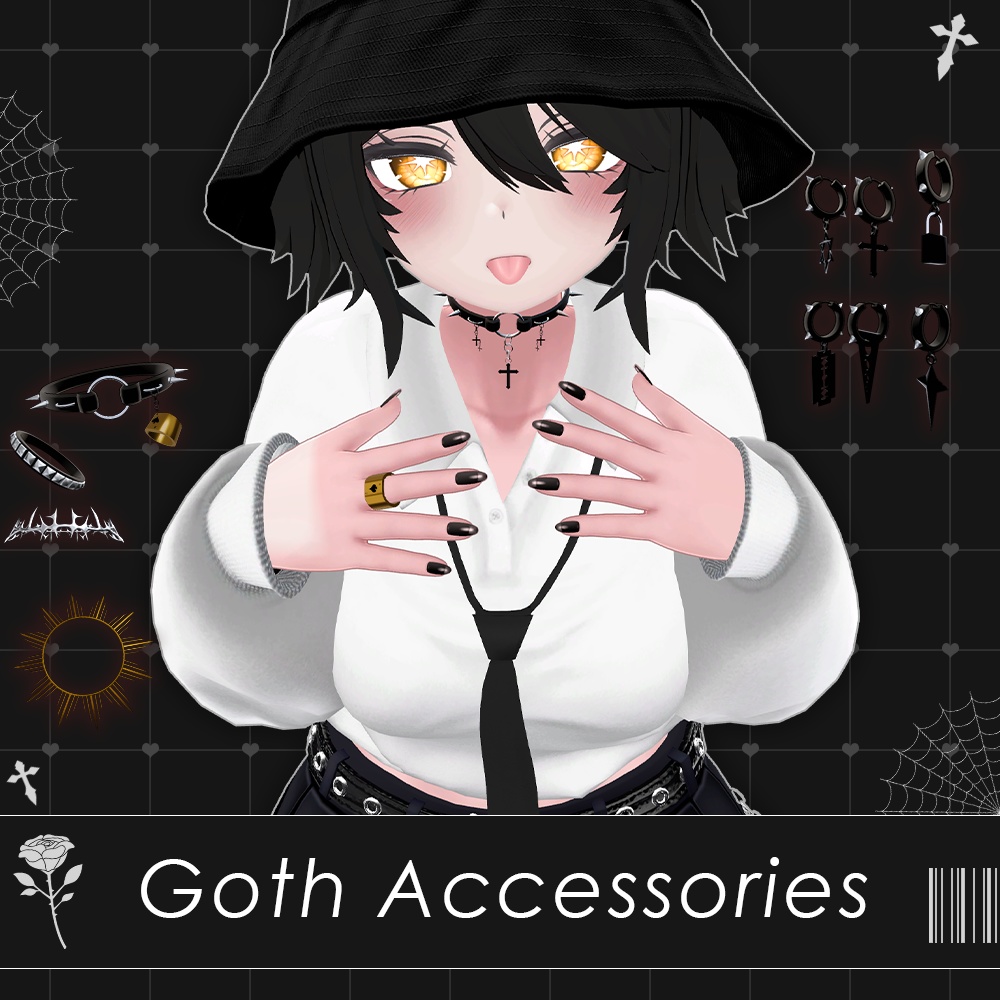 [3D Model] ⛧Goth Accessories Pack ♰ ゴシック アクセサリー (PB)