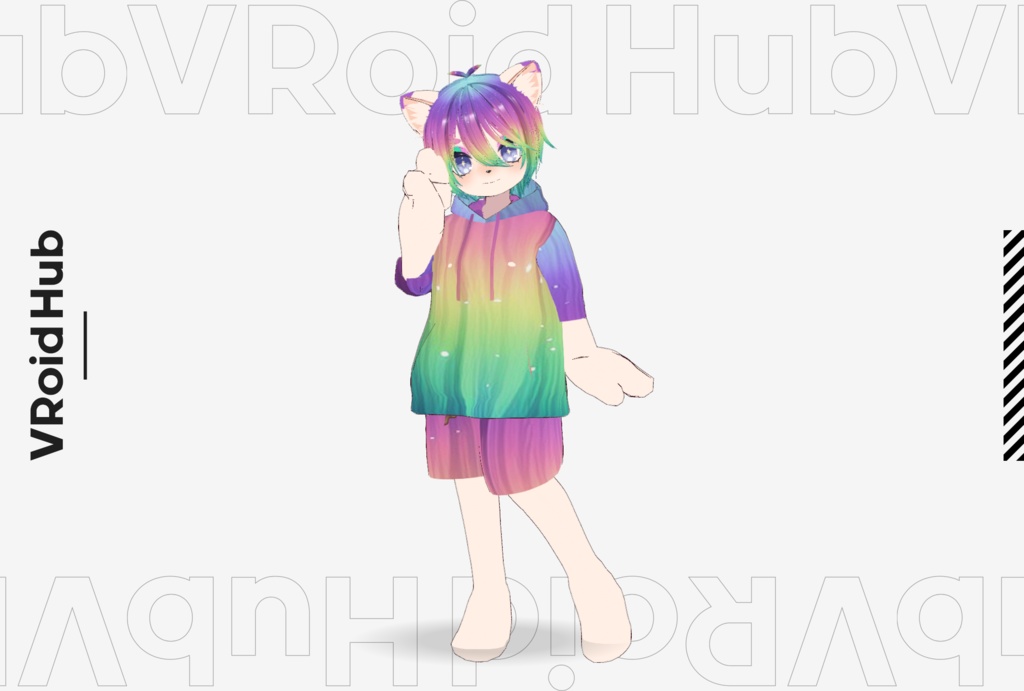 Radiant rainbow furry