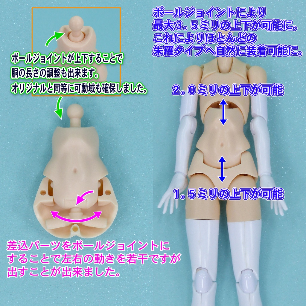 1/10メガミ系 ボディー&ヒップ(初期朱羅タイプ対応) SPセット(スキンA相当)