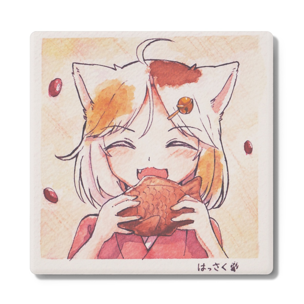 三毛猫とたい焼きコースター