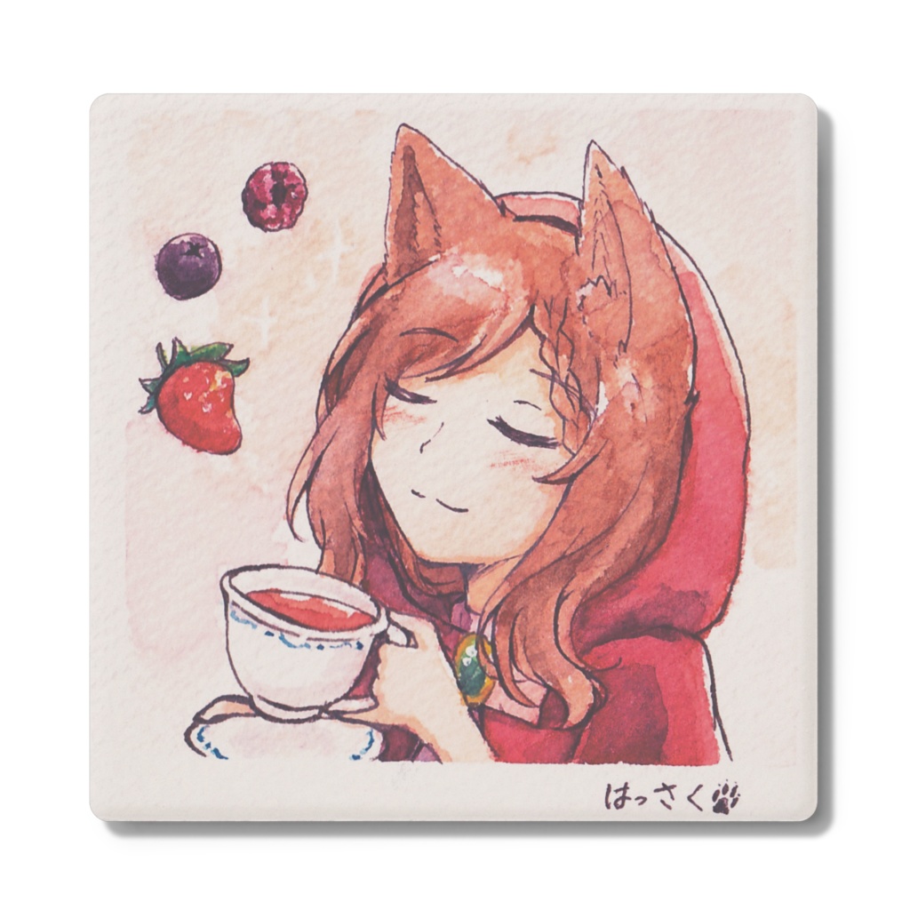 ベリー香る紅茶とオオカミコースター