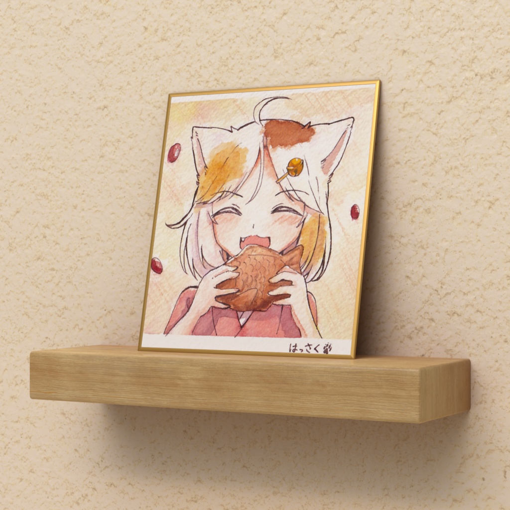 三毛猫とたい焼き色紙