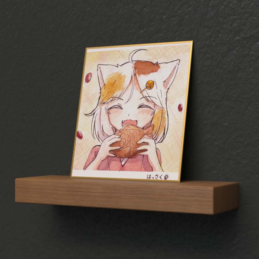 三毛猫とたい焼き色紙