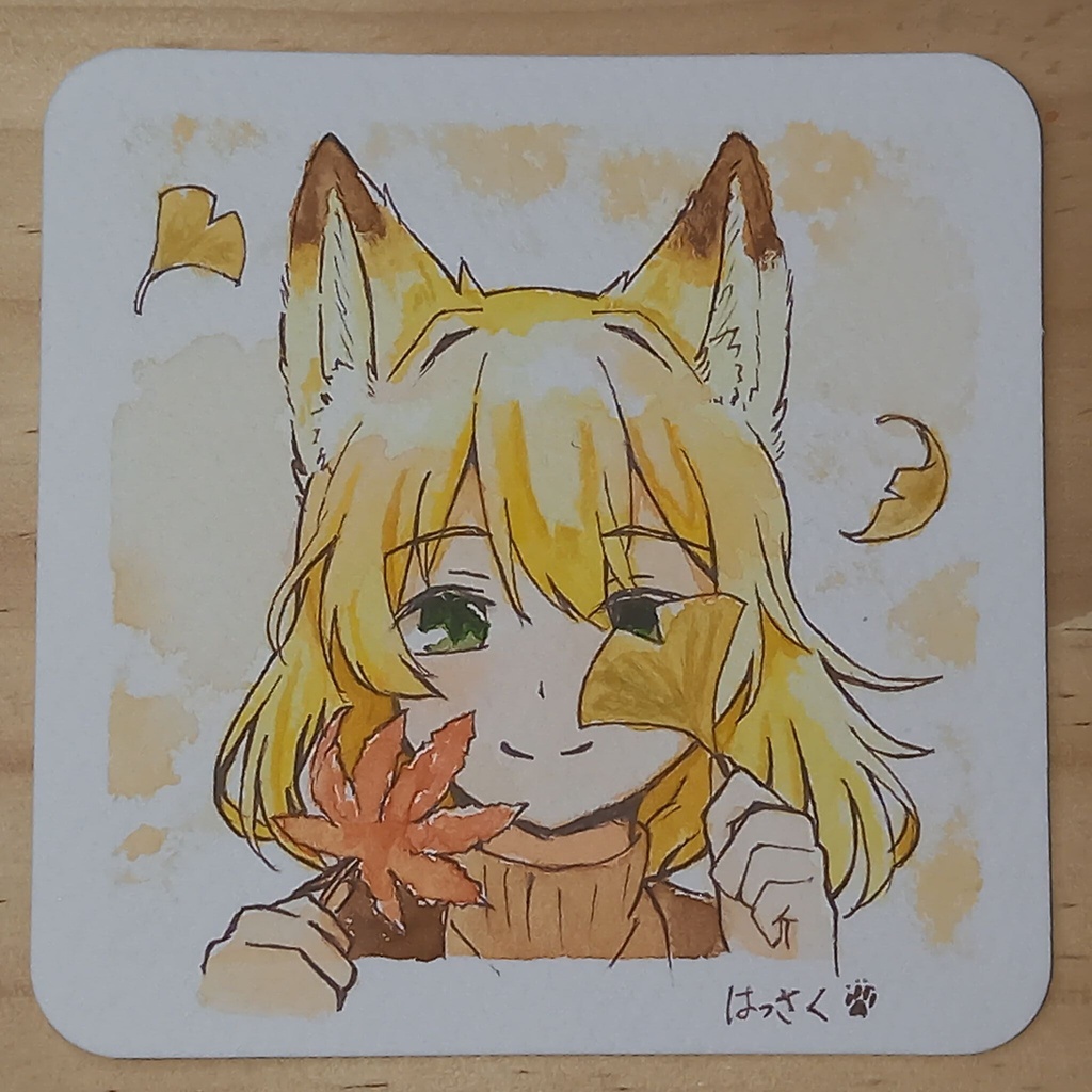 狐と紅葉　原画