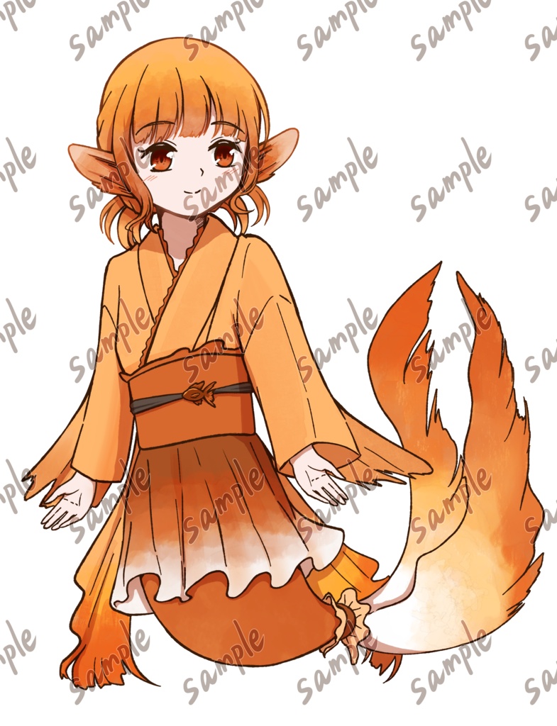 立ち絵素材No2 金魚姫【表情差分10種×ポーズ差分2種】