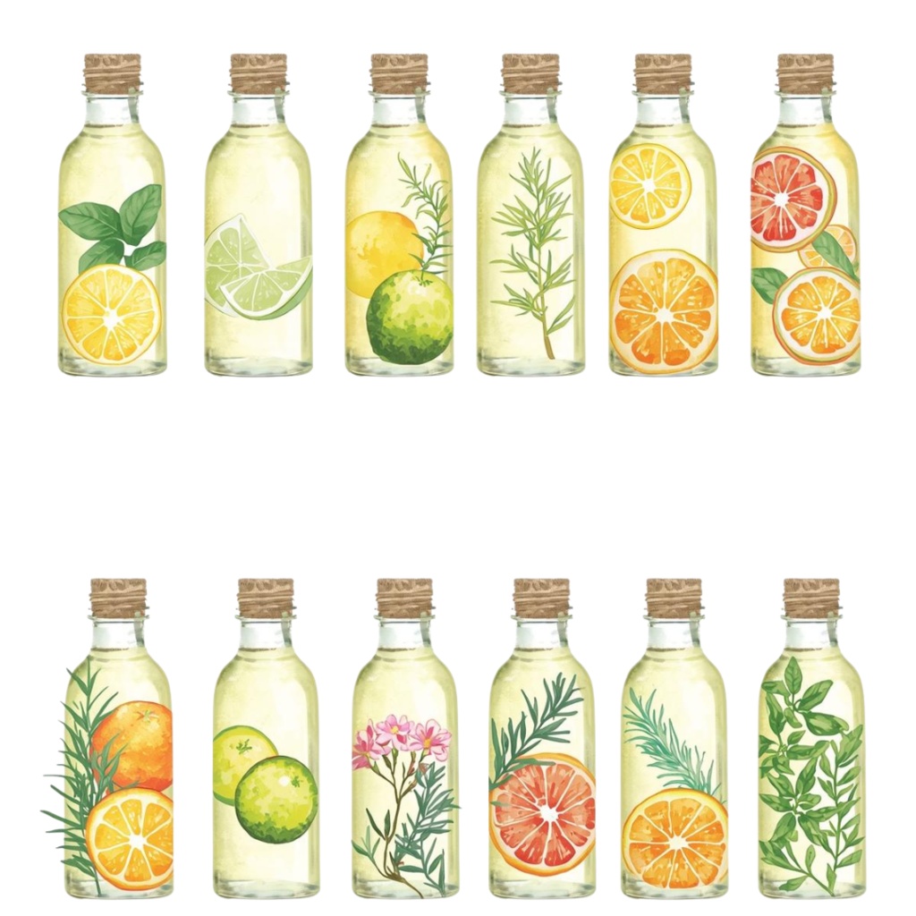 水彩アロマクリップアートセット – 癒しの香りを感じるナチュラルデザイン素材(21item)