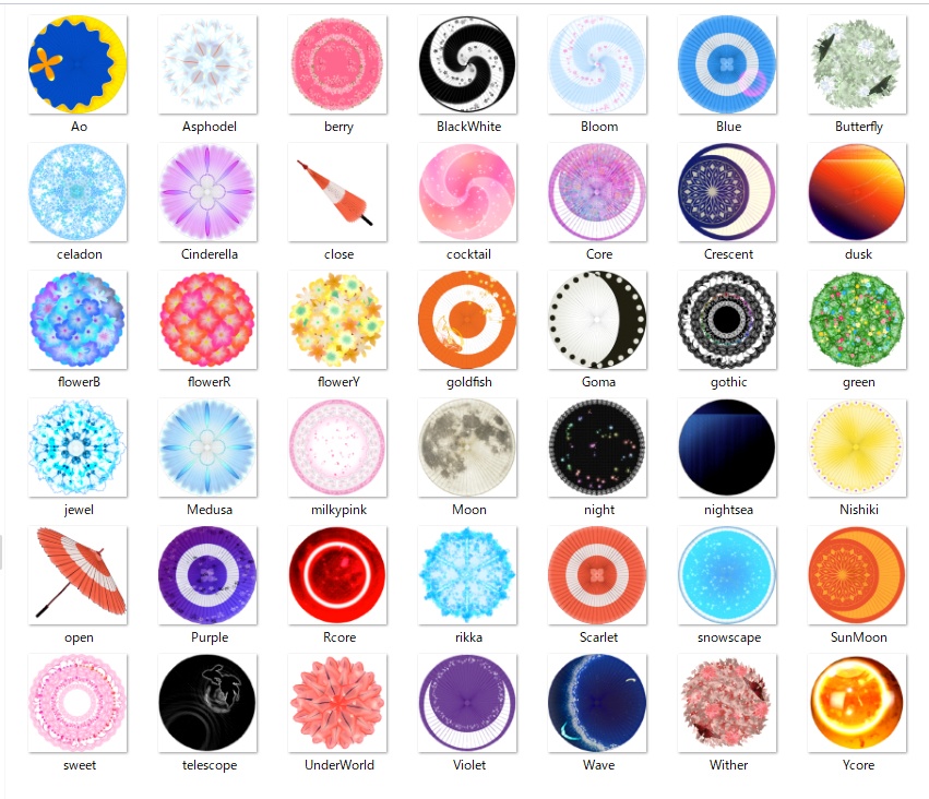 四色和傘【3Dモデル】