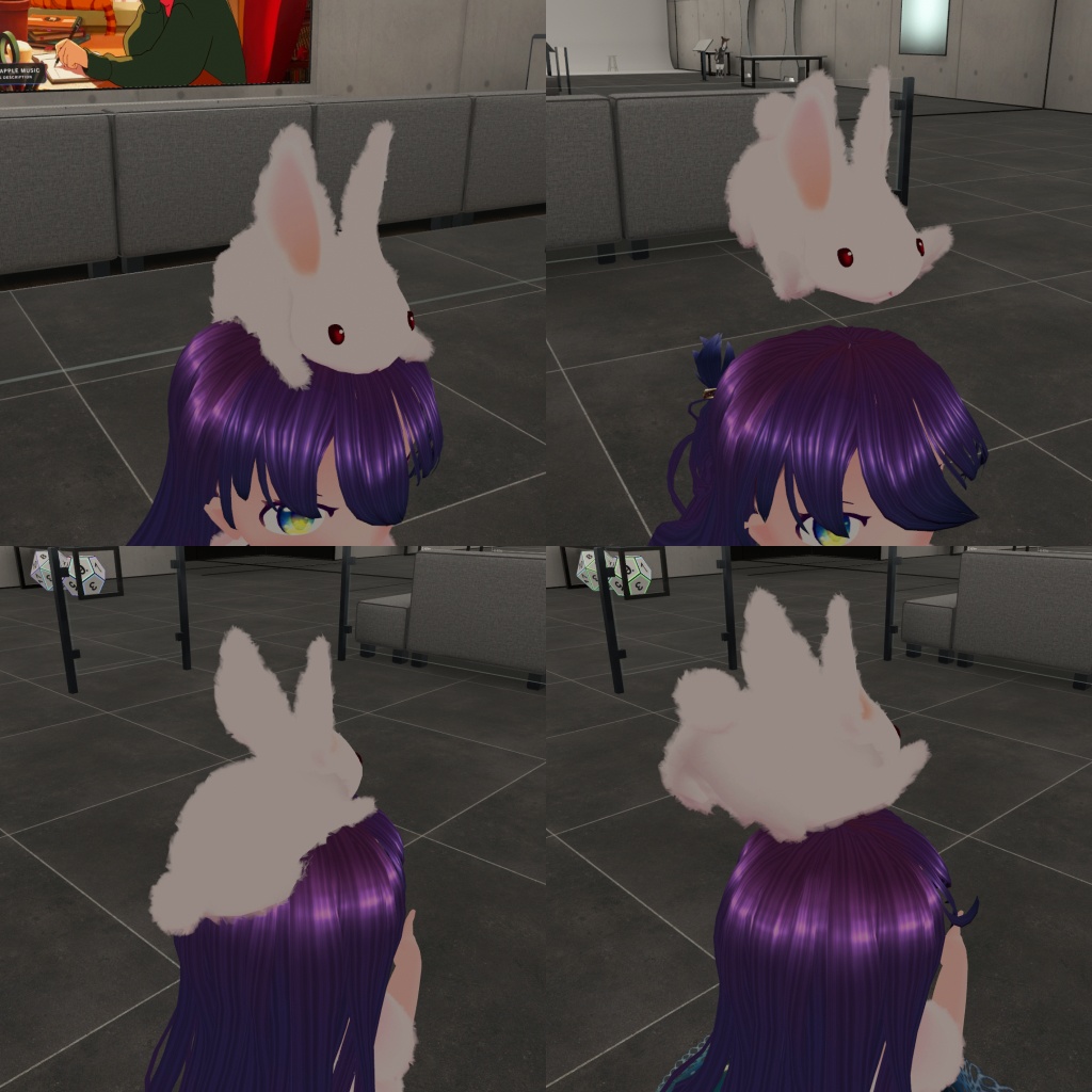 あたまのうえのしろうさぎ【PhysBone & Modular Avatar対応】