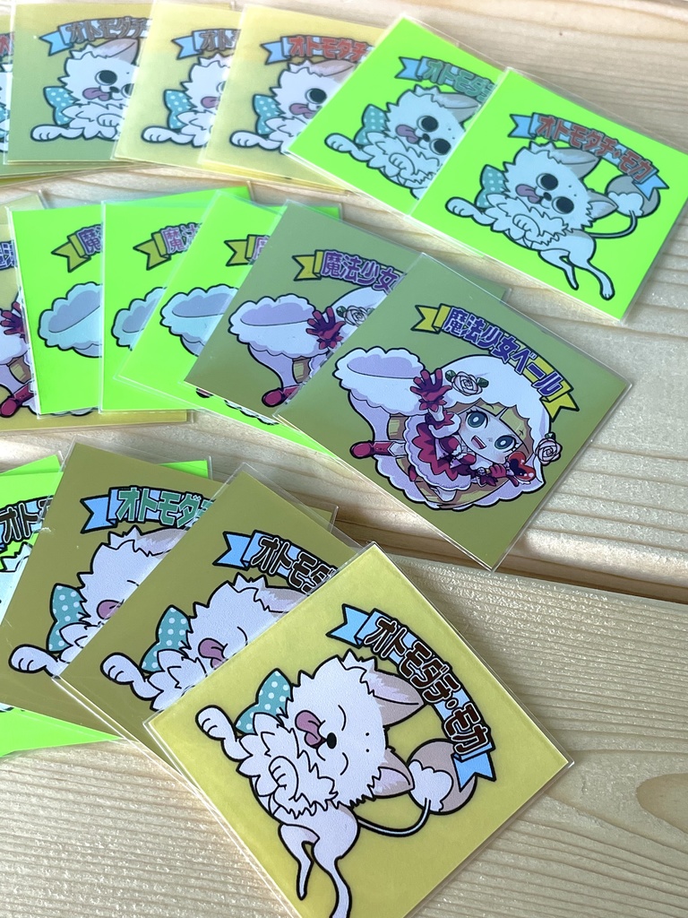 魔法少女ベールとモカのスクエアステッカー(絵柄3種)