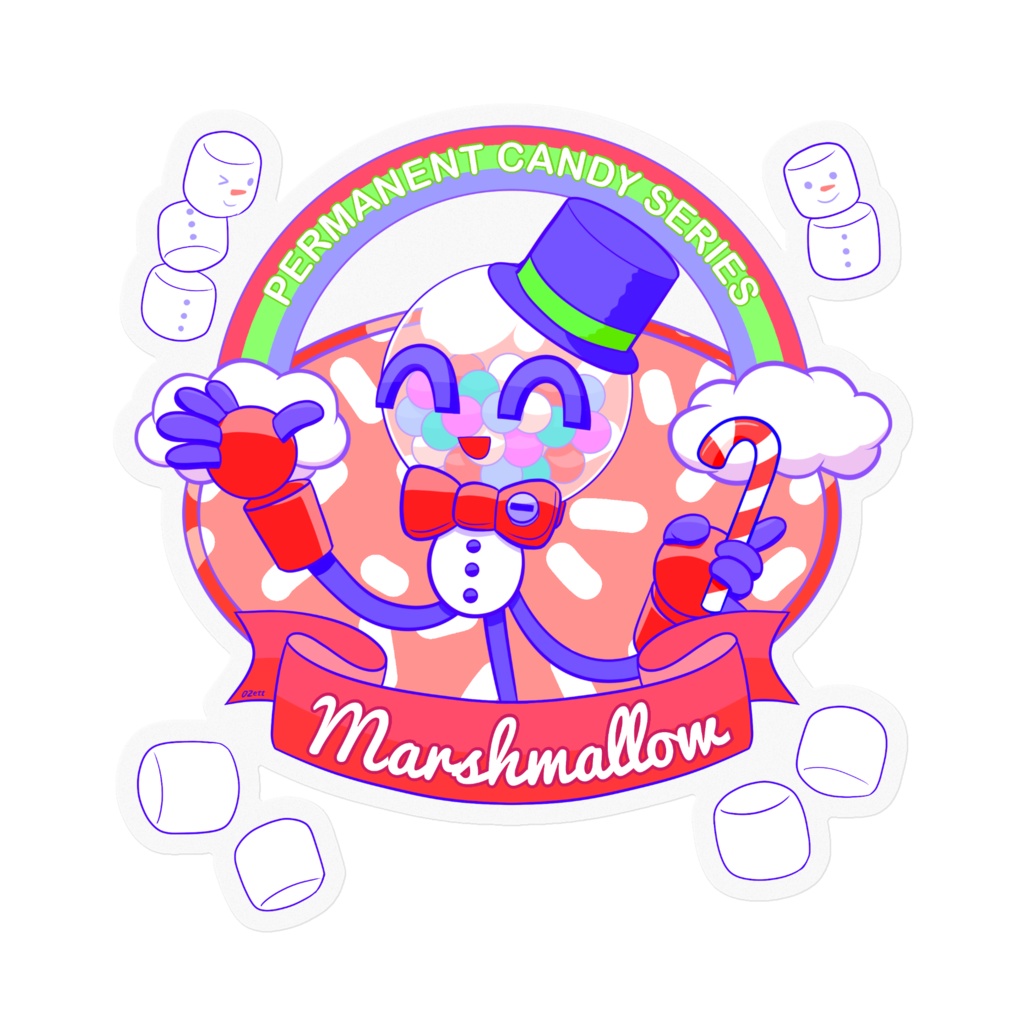 PERMANENT SUGAR sticker [Marshmallow Snowman]