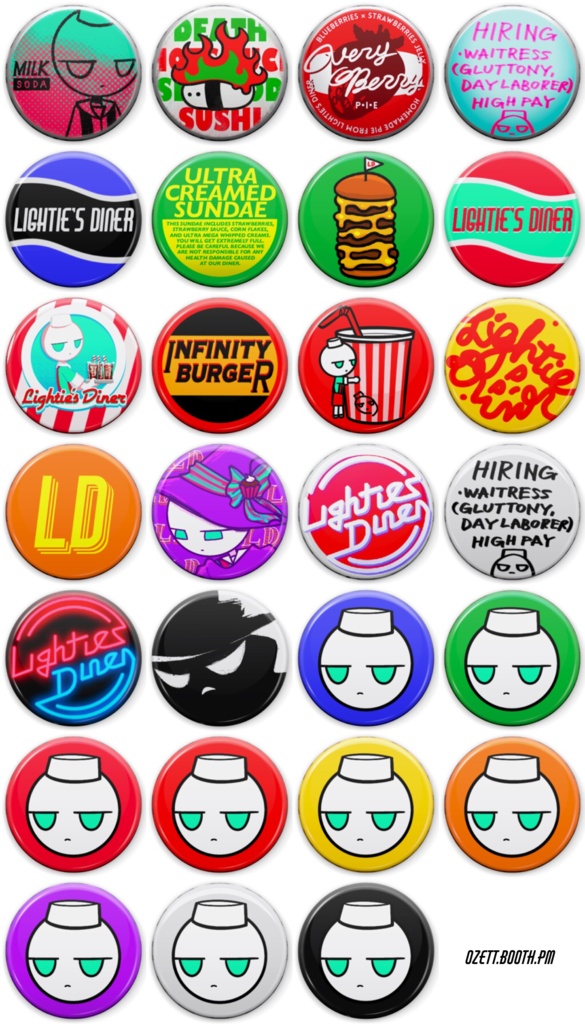 LIGHTIE'S DINER crown-seal-ish can badge