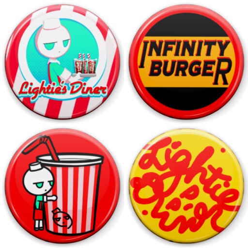 LIGHTIE'S DINER crown-seal-ish can badge