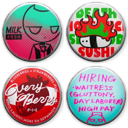 LIGHTIE'S DINER crown-seal-ish can badge