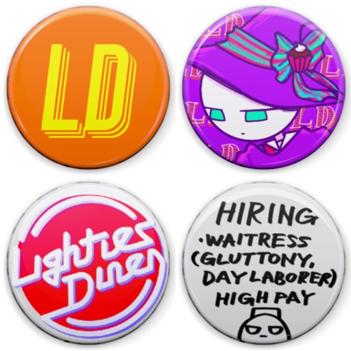 LIGHTIE'S DINER crown-seal-ish can badge