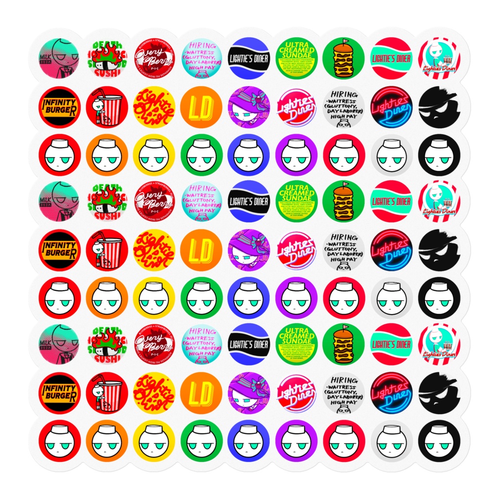 LIGHTIE'S DINER crown-seal-ish sticker