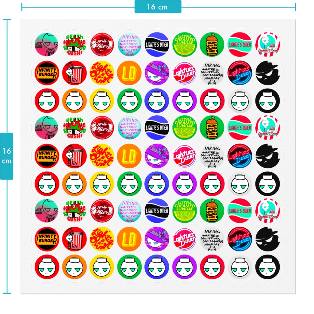 LIGHTIE'S DINER crown-seal-ish sticker