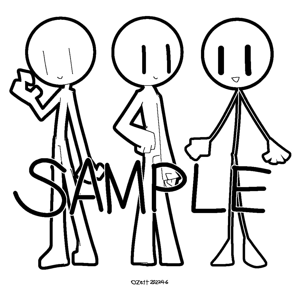 かわいい棒人間のTシャツ cute stickman T-shirt