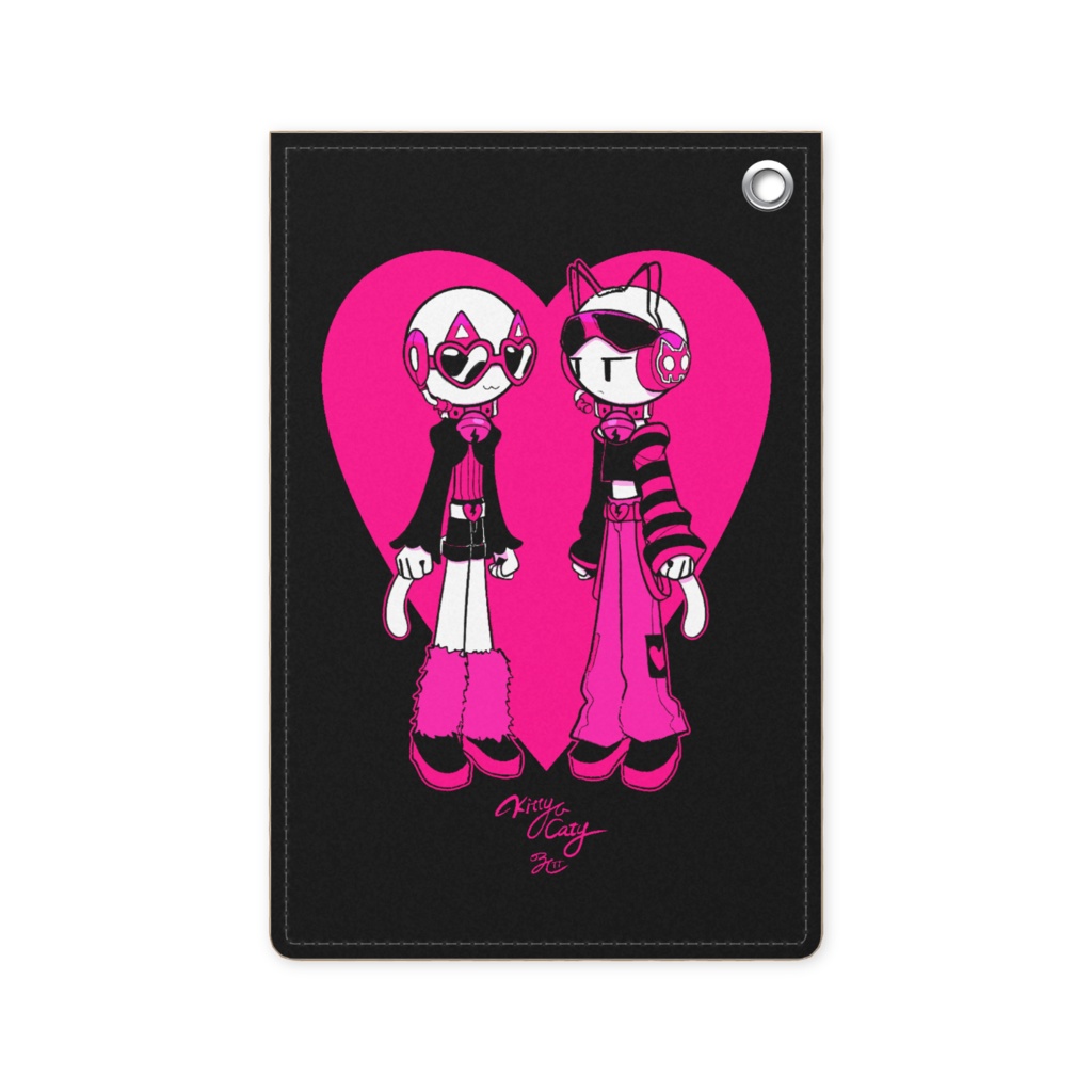 KITTY&CATY commuter pass holder [souls of black and shocking-pink]