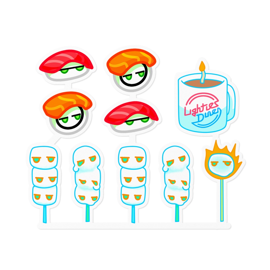 LIGHTIE sticker [sushi & marshmallows]