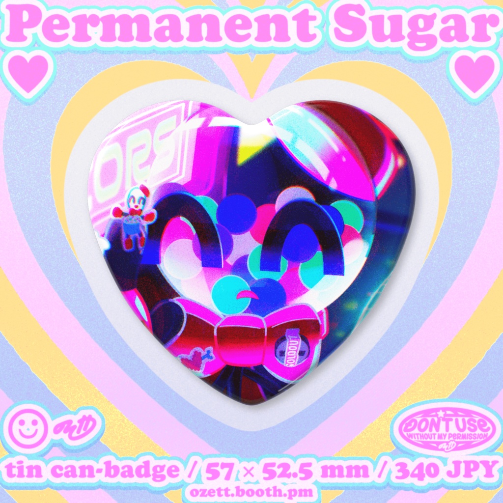 PERMANENT SUGAR heart can-badge collection