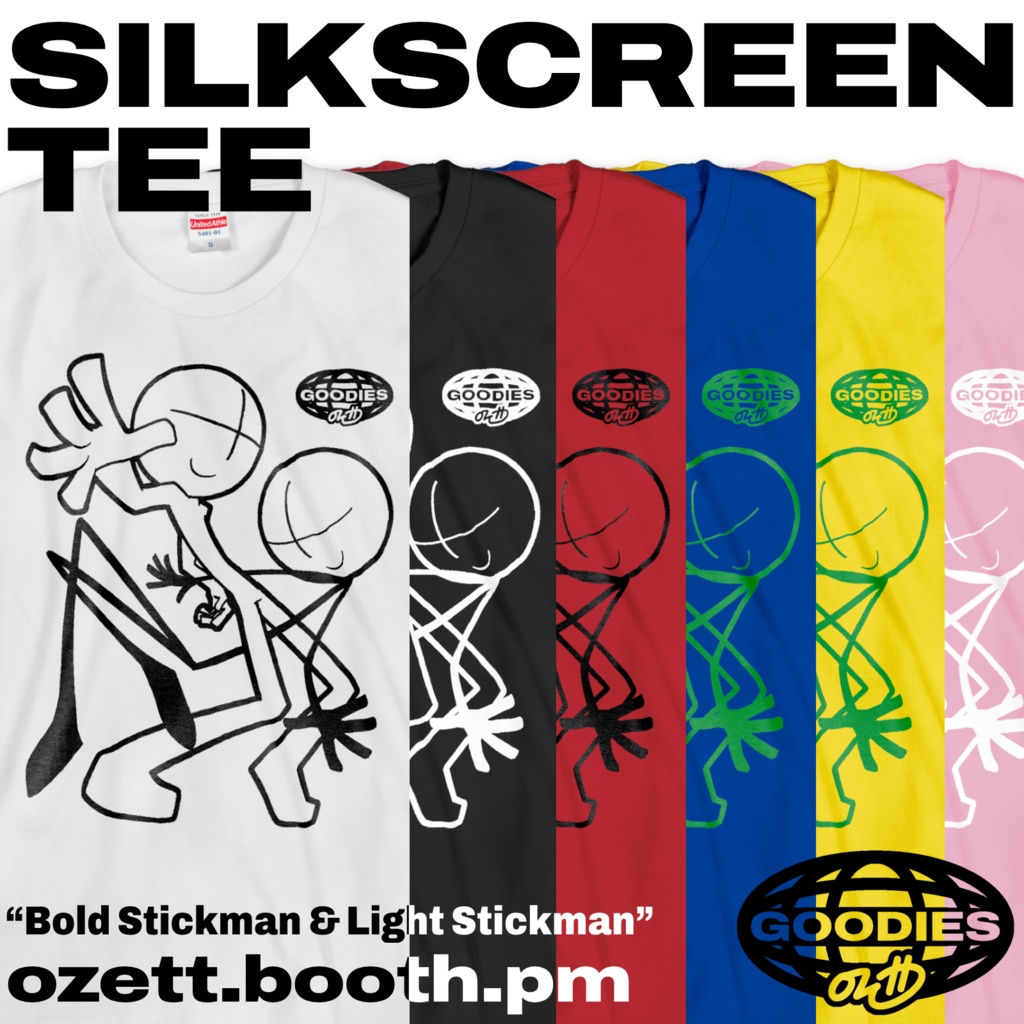 OZett silkscreen tee [Bold Stickman & Light Stickman]