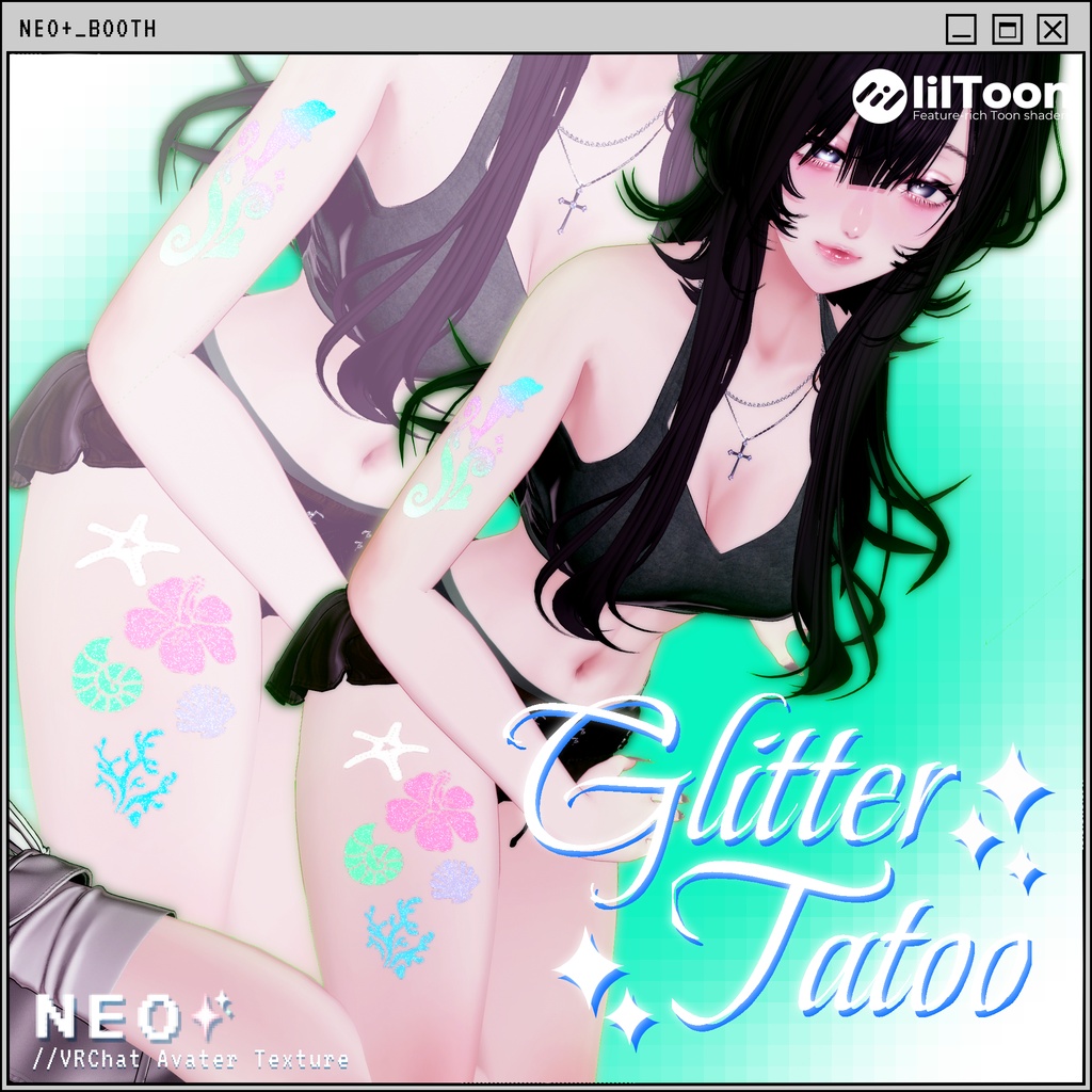 【For 4 Avatars】Glitter Tatoo TEXTURE_neoplus02