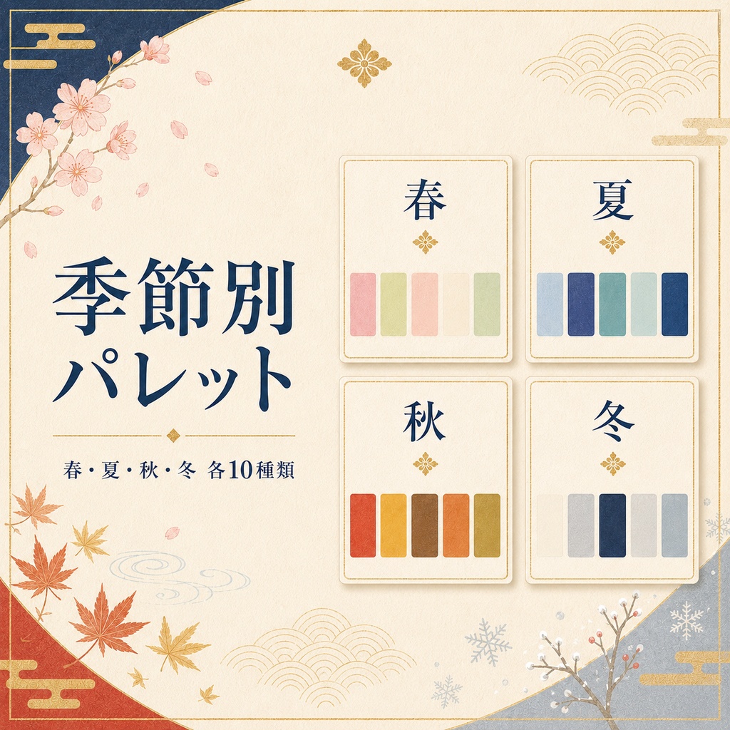 季節の和色パレット - 春夏秋冬セット