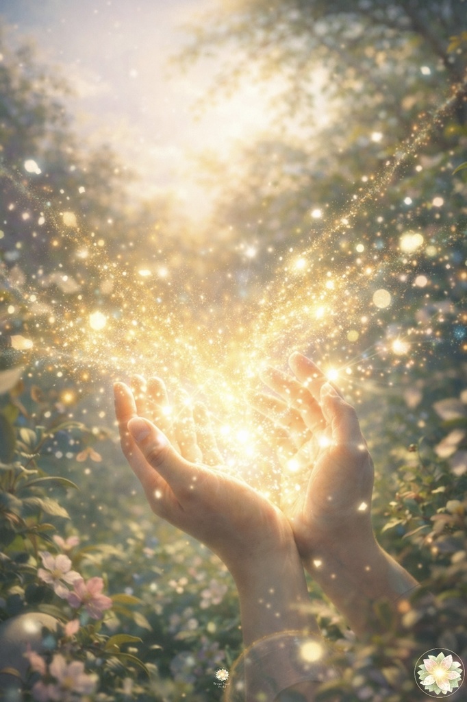 光は旅立つ 手の中からひらく光  Light Takes Flight Light Leaving the Hands