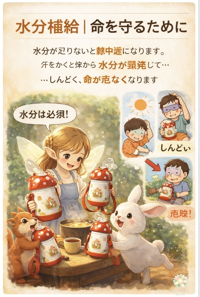 水分補給|命を守るやさしい習慣 3枚セット Hydration | A Gentle Habit to Protect Life